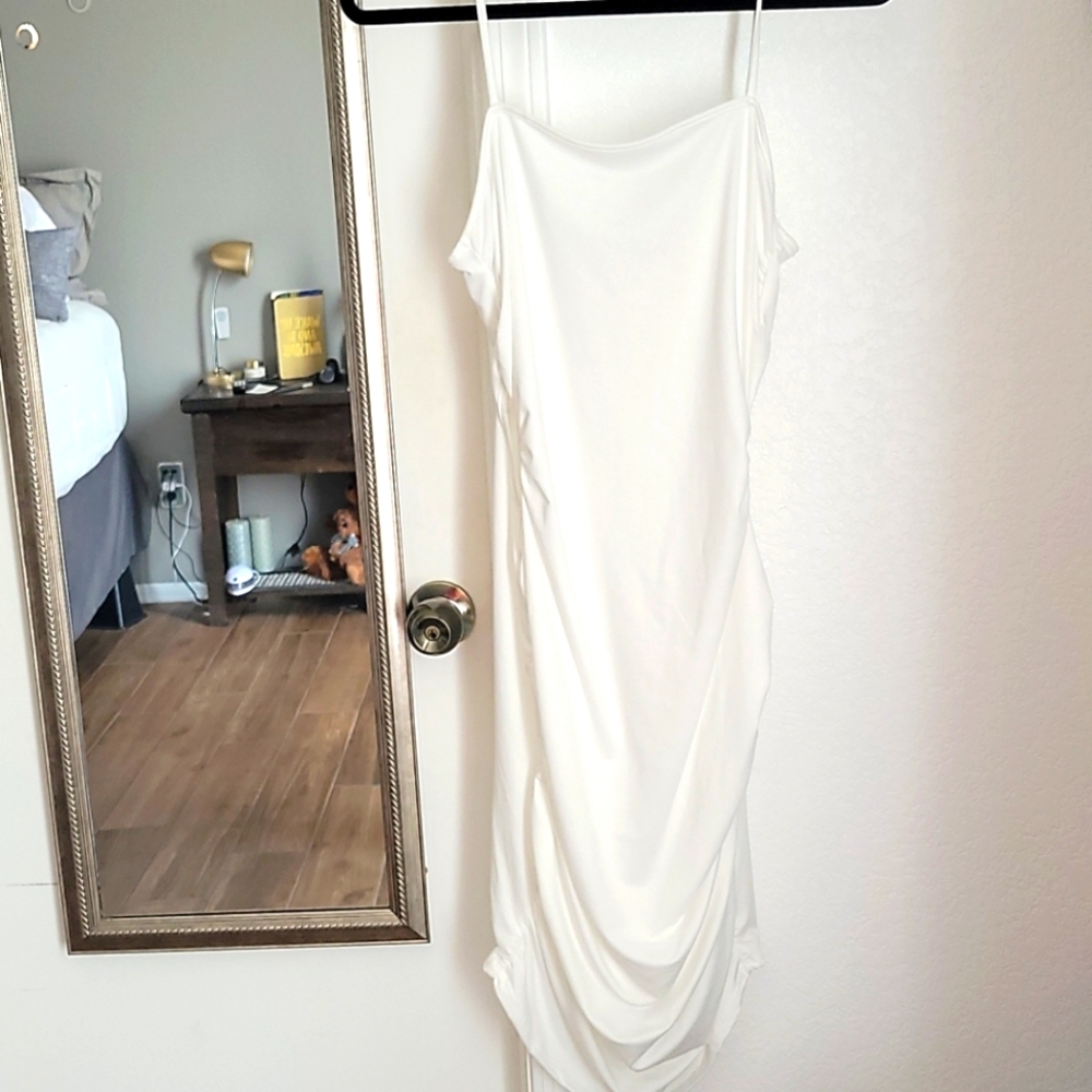 White Rouched dress